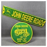 John Deere Road & Model "GP" Metal Signs