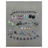 Multi Stones Earrings and Purple Stones Bracelets