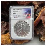 NGC 2020 MS70 Silver Eagle California