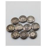 STERLING SILVER 35.6G BUTTON COVERS