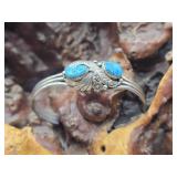 Vtg Silver & Turquoise Petit Ladies