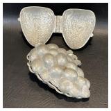 2 Antique Ice Cream Molds: Strawberry & Grapes -
