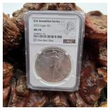 NGC 2023 MS70 Invention Series Silver Eagle