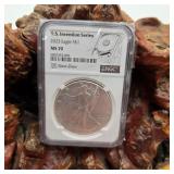 NGC 2023 MS70 Invention Series Silver Eagle