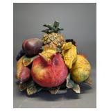Italian Majolica Style Centerpiece Fruit Basket