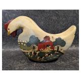 Micheal & Sylvia Wilson Decoy Chicken with Farm