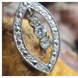 14K White Gold & Diamond Pendant 2.8g