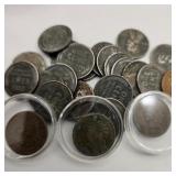 20 Steel Wheat Cents w/ Indian Head Pennies