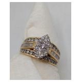 14K YELLOW GOLD 1.5 CARATS DIAMONDS SZ 7.25 6.23