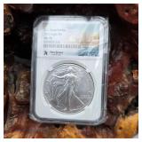 NGC 2022 MS70 Silver Eagle New Jersey