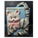 Vintage American Bisque Cat Cookie Jar with Tail