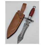 J2 STEEL DAGGER KNIFE WITH SHEATH LENGTH 13"