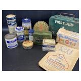 Vintage Medical, Baking, First Aid Jars, Tins +