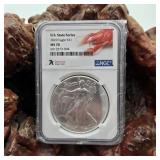 NGC 2020 MS70 Silver Eagle Louisiana