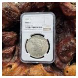 NGC 1923 MS63 Peace Silver Dollar