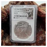 NGC 2020 MS70 Silver Eagle Michigan