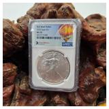 NGC 2020 MS70 Silver Eagle New Mexico