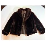 Vintage Mouton Fur Chubby Jacket Rich Deep Brown