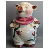 Vintage Shawnee Smiley Pig Cookie Jar Tulips