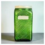 Green Glass Coffee Jar