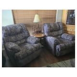 Pair of Camouflage Oversize Recliners