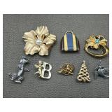 Vintage Signed Brooch Pins - Broucher, M Jent,