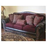 Leather & Upholstery Sofa w/ Pillows