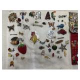 Lot of Pin Backs & Brooches in Antique Bowl