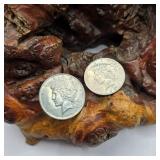 Two 1922 Silver Peace Dollars