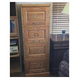 Four Drawer Oak File Cabinet