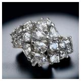 Right Hand Ring w/ Clear Stones Amazing Sparkle