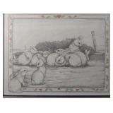 Signed & Number Sue Rupp "THE HARE LINE" Print