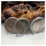 Three1921 Morgan Silver Dollars