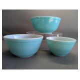 Blue Pyrex Nesting Mixing Bowls # 401, 402 & 403