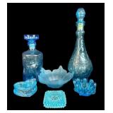 Lot of Blue Collectible Glassware