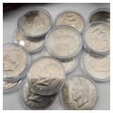 Thirteen 1971 Eisenhower Dollars