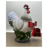 Christmas Chicken Tree Topper Metal Art