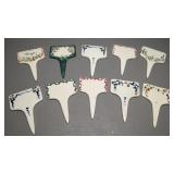 10 Ceramic Garden Herb Markers, Reusable Erasable
