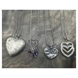 Sterling Silver Heart Pendants & Chains 22.18g