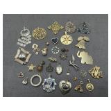 Gold Tone & Brass Costume Jewelry Pendants