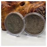 Two 1921 Morgan Silver Dollars