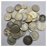 45 Silver Roosevelt Dimes