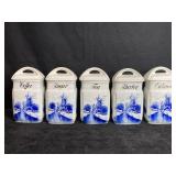 5 PCS. PORCELAIN WINDMILL CANISTER SET INGE.