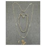 14K Yellow Gold Necklace 8.57g Broken Bracelet &