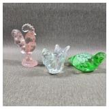 Vintage Art Glass Paperweights w/a Pressed Glass