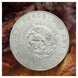 1956 Silver 10 Peso Coin