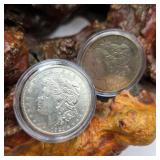 Two 1921 Morgan Silver Dollars