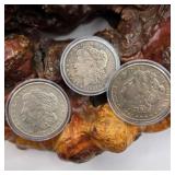 Three 1921 Morgan Silver Dollars