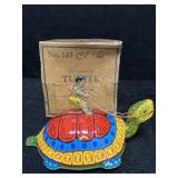 VINTAGE J. CHEIN MECHANICAL TURTLE WIND UP TOY