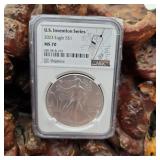 NGC 2023 MS70 Invention Series Silver Eagle